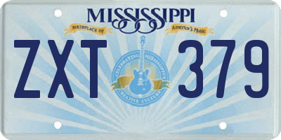 MS license plate ZXT379