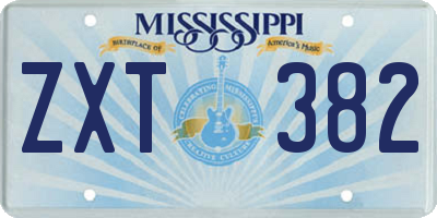 MS license plate ZXT382