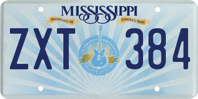 MS license plate ZXT384