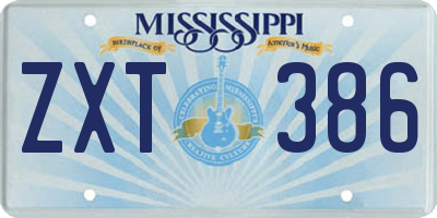 MS license plate ZXT386