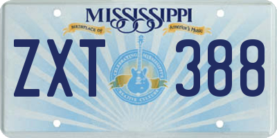 MS license plate ZXT388