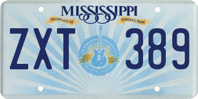 MS license plate ZXT389