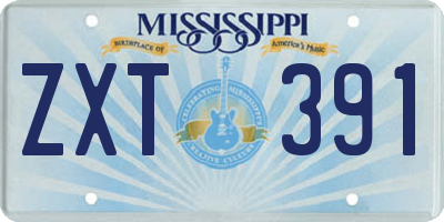 MS license plate ZXT391