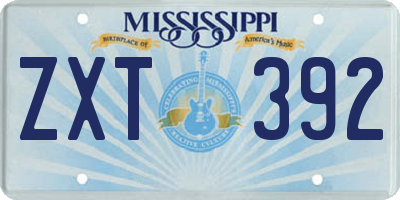 MS license plate ZXT392