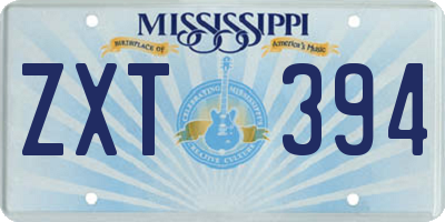 MS license plate ZXT394