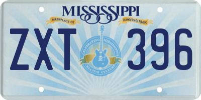 MS license plate ZXT396