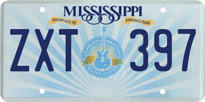 MS license plate ZXT397