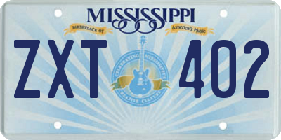 MS license plate ZXT402