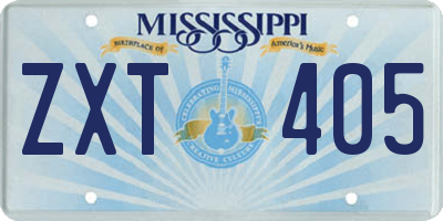 MS license plate ZXT405