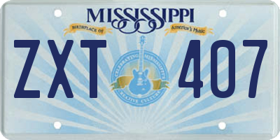 MS license plate ZXT407