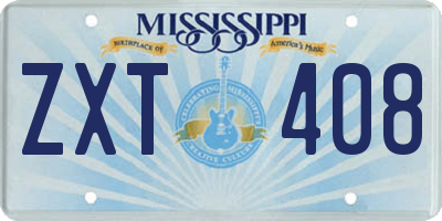 MS license plate ZXT408