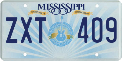 MS license plate ZXT409