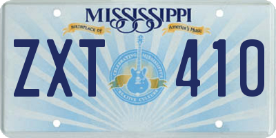 MS license plate ZXT410