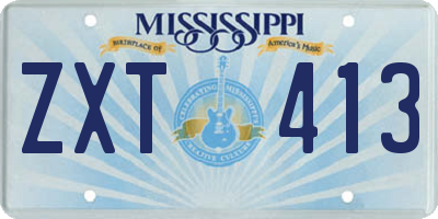 MS license plate ZXT413