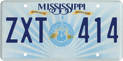 MS license plate ZXT414