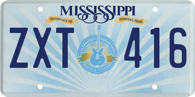 MS license plate ZXT416