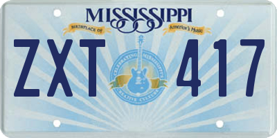 MS license plate ZXT417