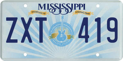 MS license plate ZXT419