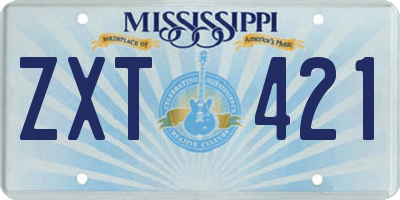 MS license plate ZXT421