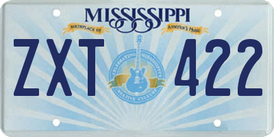 MS license plate ZXT422