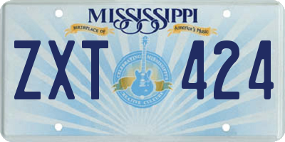 MS license plate ZXT424