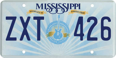 MS license plate ZXT426