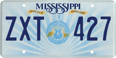 MS license plate ZXT427