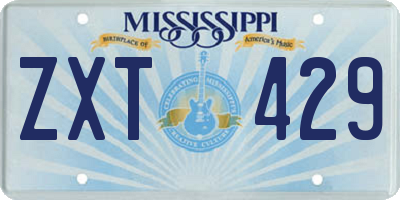 MS license plate ZXT429