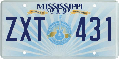 MS license plate ZXT431