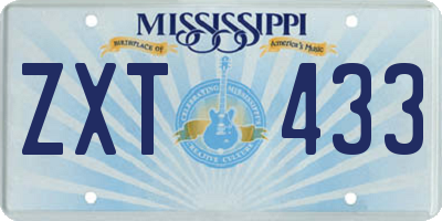 MS license plate ZXT433