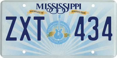 MS license plate ZXT434