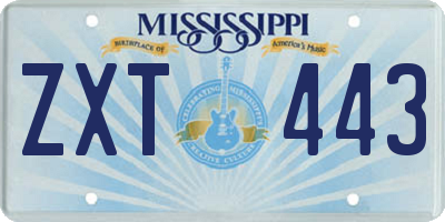 MS license plate ZXT443