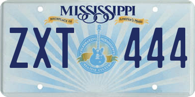 MS license plate ZXT444