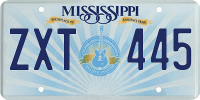 MS license plate ZXT445