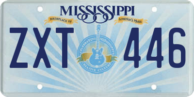 MS license plate ZXT446