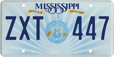 MS license plate ZXT447