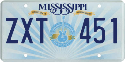 MS license plate ZXT451
