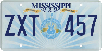 MS license plate ZXT457