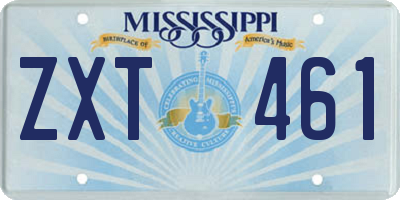 MS license plate ZXT461