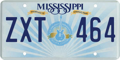 MS license plate ZXT464