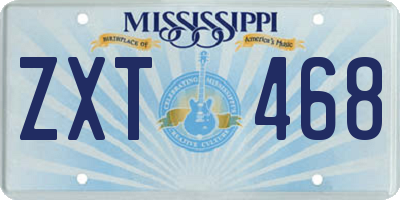 MS license plate ZXT468