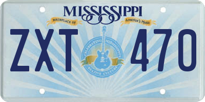 MS license plate ZXT470