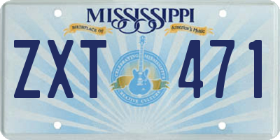 MS license plate ZXT471