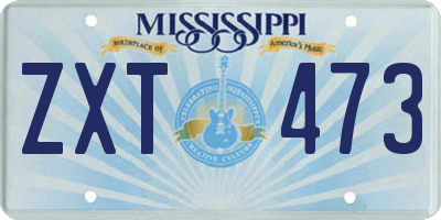 MS license plate ZXT473