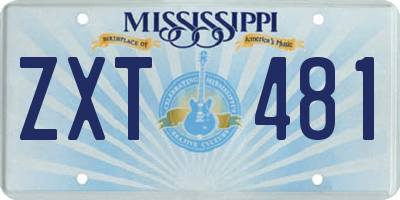 MS license plate ZXT481