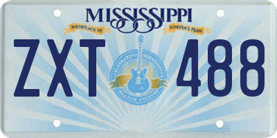 MS license plate ZXT488