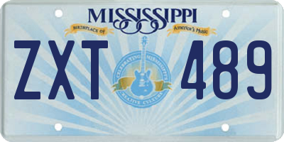 MS license plate ZXT489