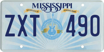 MS license plate ZXT490