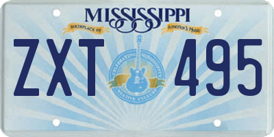 MS license plate ZXT495