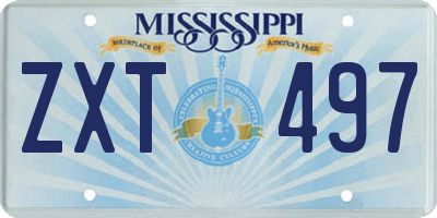 MS license plate ZXT497